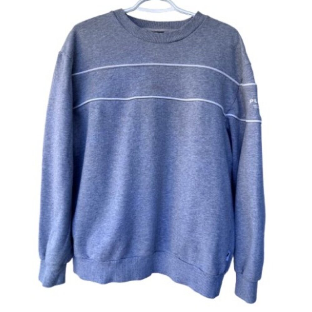 Publish long sleeve crew neck sweater grey men's size L